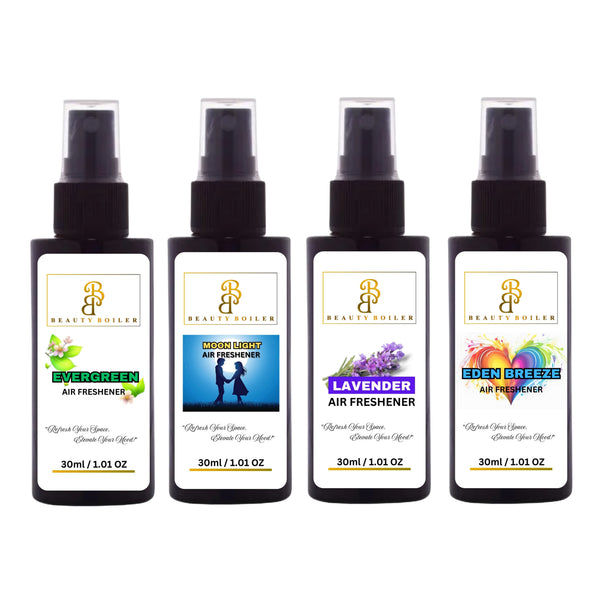 AIR FRESHENER 30 ML MINIATURE COMBO OF EVERGREEN MOON LIGHT LAVENDER AND EDEN BREEZ